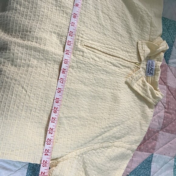 Vintage Mirage Cotton Gauze Shirt Womens Yellow 90s Beach Coastal - Picture 4 of 5